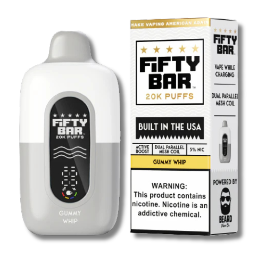 Gummy Whip Fifty Bar 20K Disposable Vape - White Series