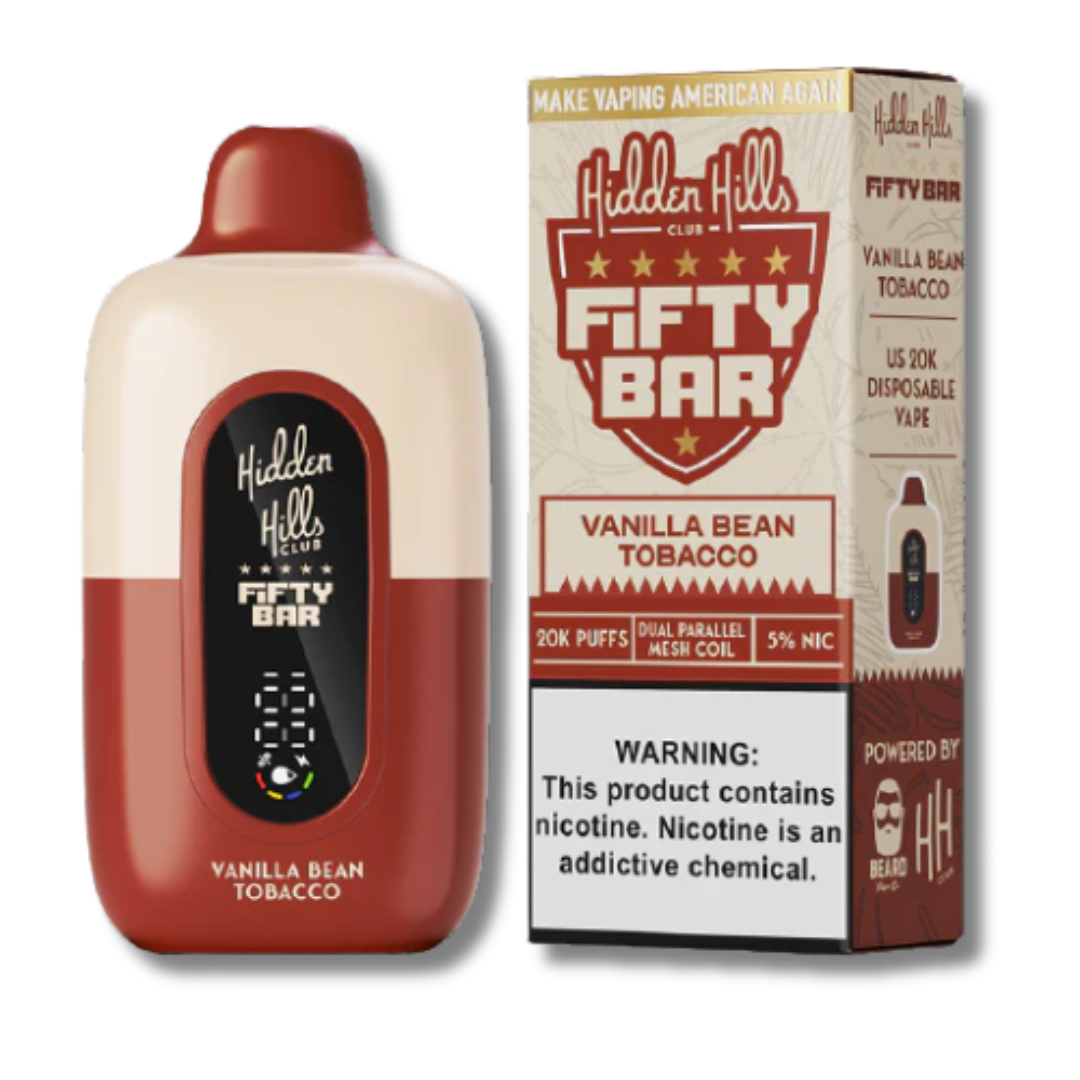 Vanilla Bean Tobacco - Fifty Bar X Hidden Hills Club Disposable Vape 20000