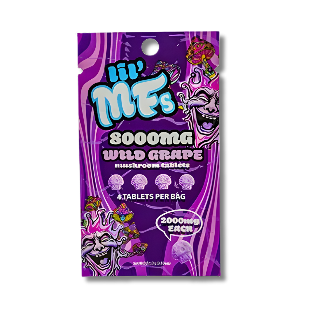 Lil MF's Mushroom Tablets 8000MG 4 Pack - Wild Grape Flavor