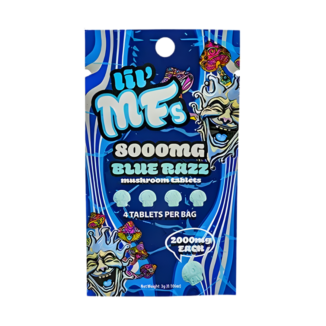 Lil MF's Mushroom Tablets 8000MG 4 Pack - Blue Razz Flavor