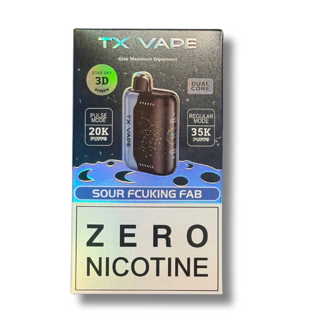 TX Vape 35K Zero Nicotine Disposable Vape - Sour Fcuking FAB