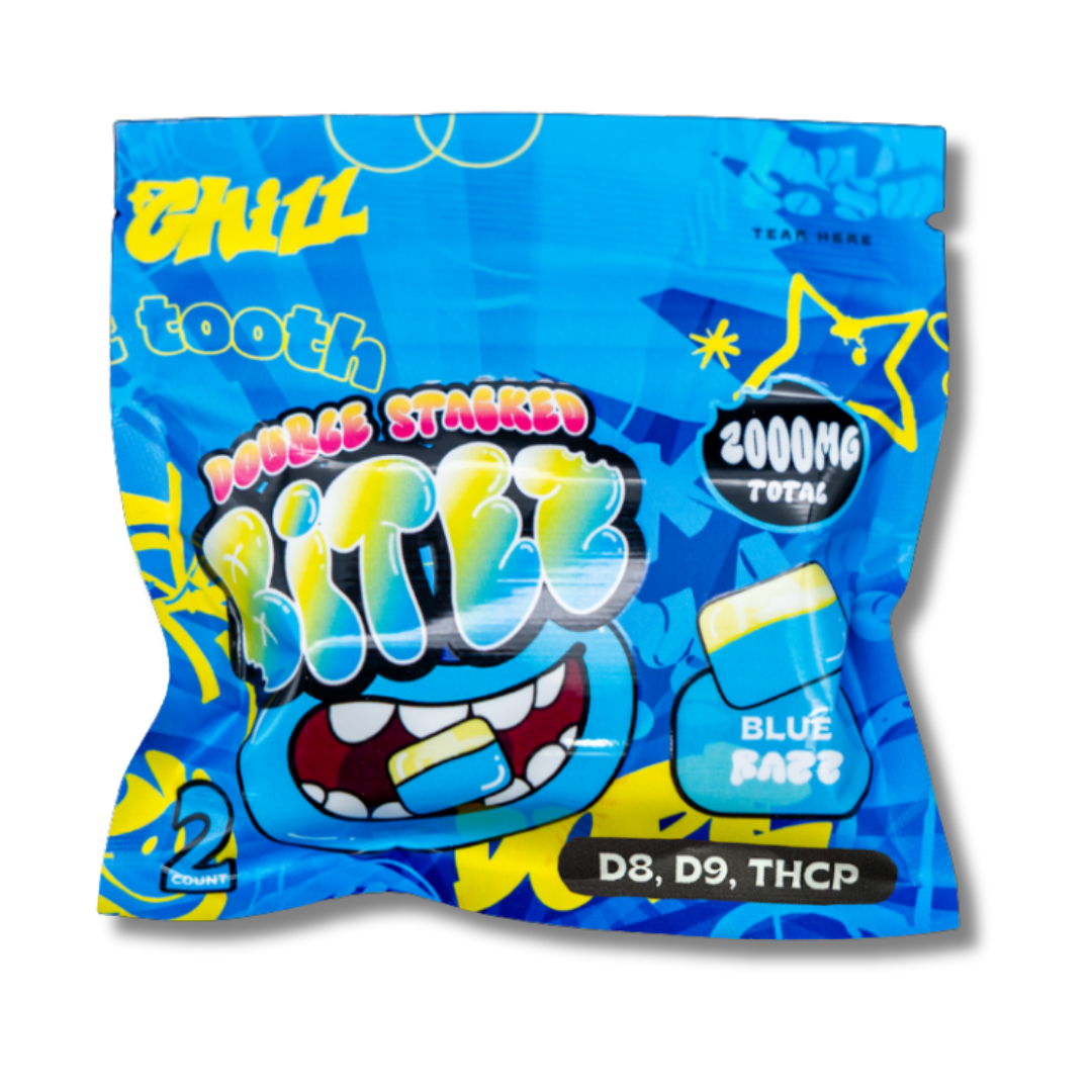 Double Stacked Bitez Gummies 2 Pack - Blue Razz