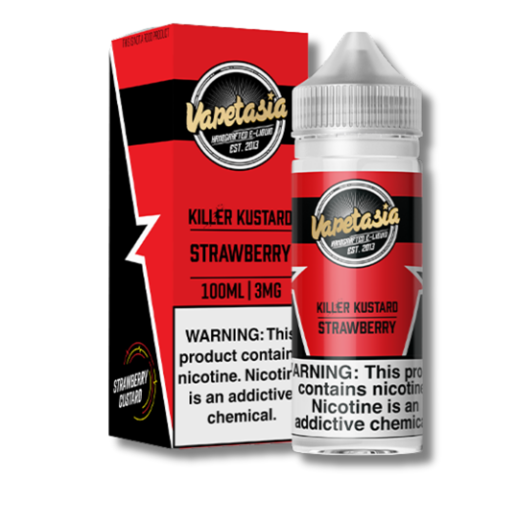 Vapetasia Premium Freebase E-Liquid 100mL - Strawberry Killer Kustard 3MG