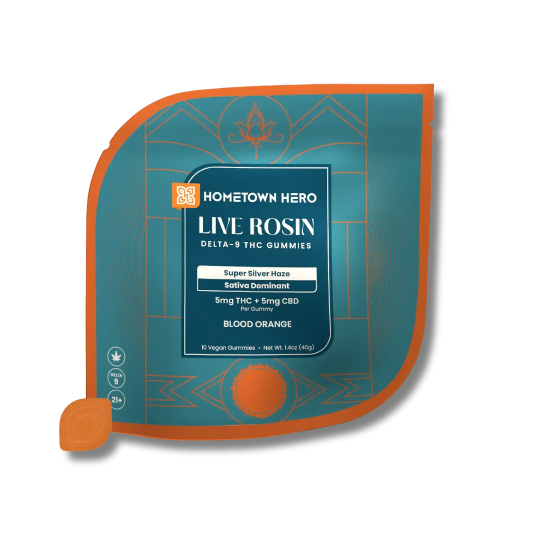 Hometwon Hero Delta 9 THC Live Rosin Gummies 250MG - Blood Orange Super Silver Haze