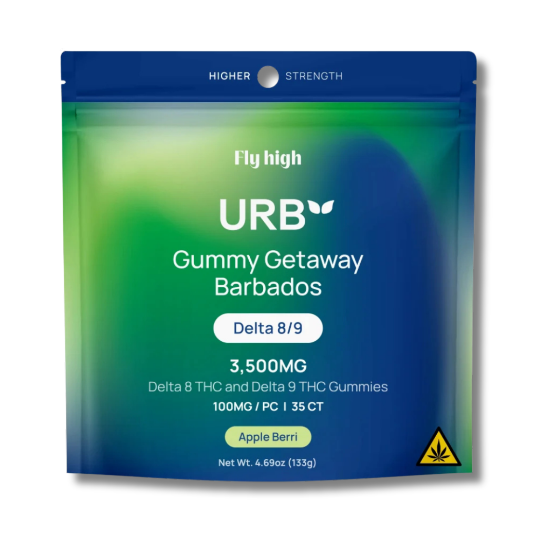 URB Delta 8/9 THC Live Resin Gummies 3500MG - Apple Berri