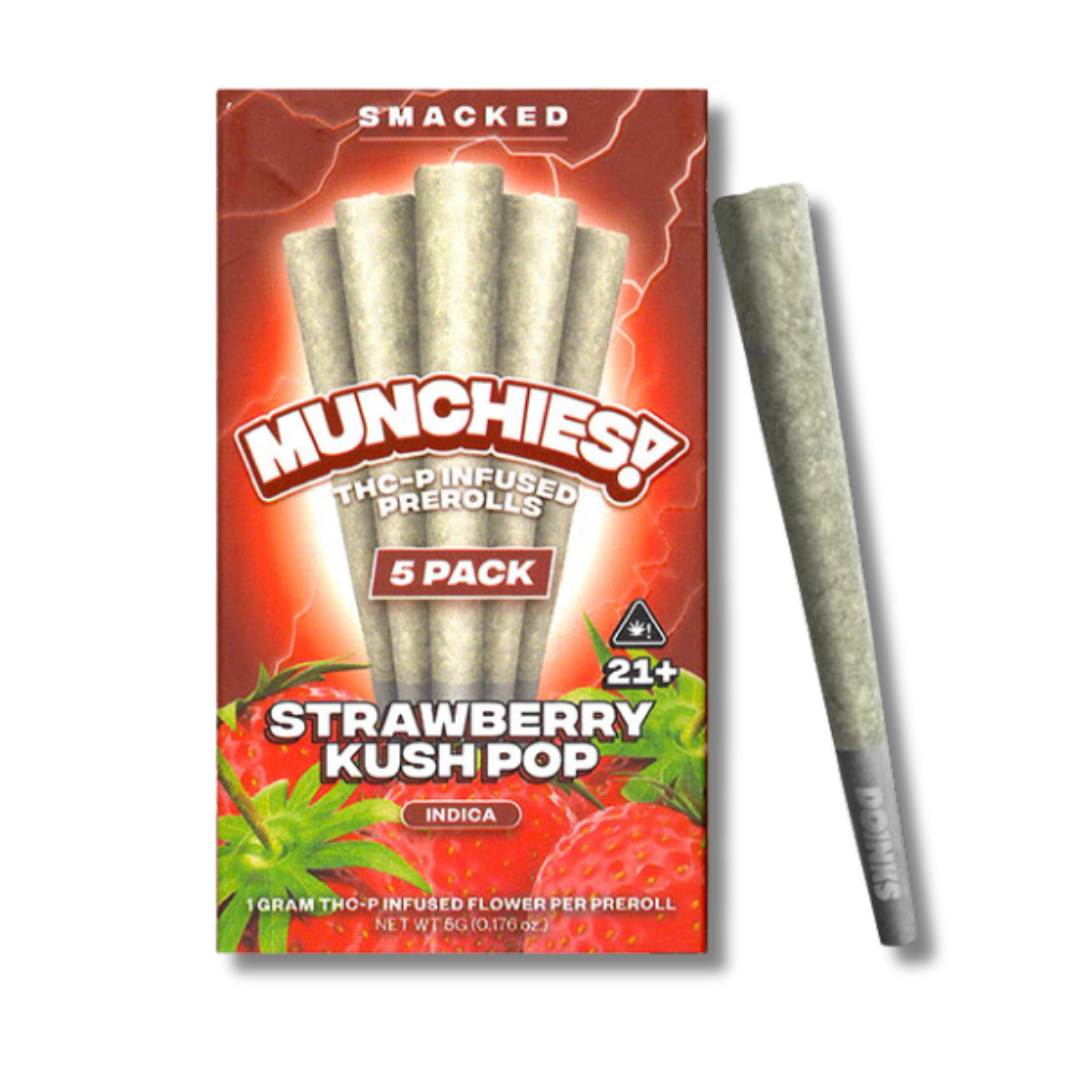Delta Munchies THCP Infused 1G Pre-Rolls 5 Pack - Strawberry Kush Pop