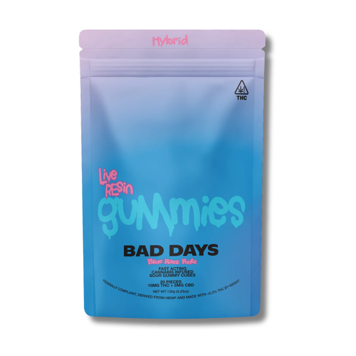Bad Days Live Resin Delta 9 THC Gummies 400mg - Blue Razz RNTZ