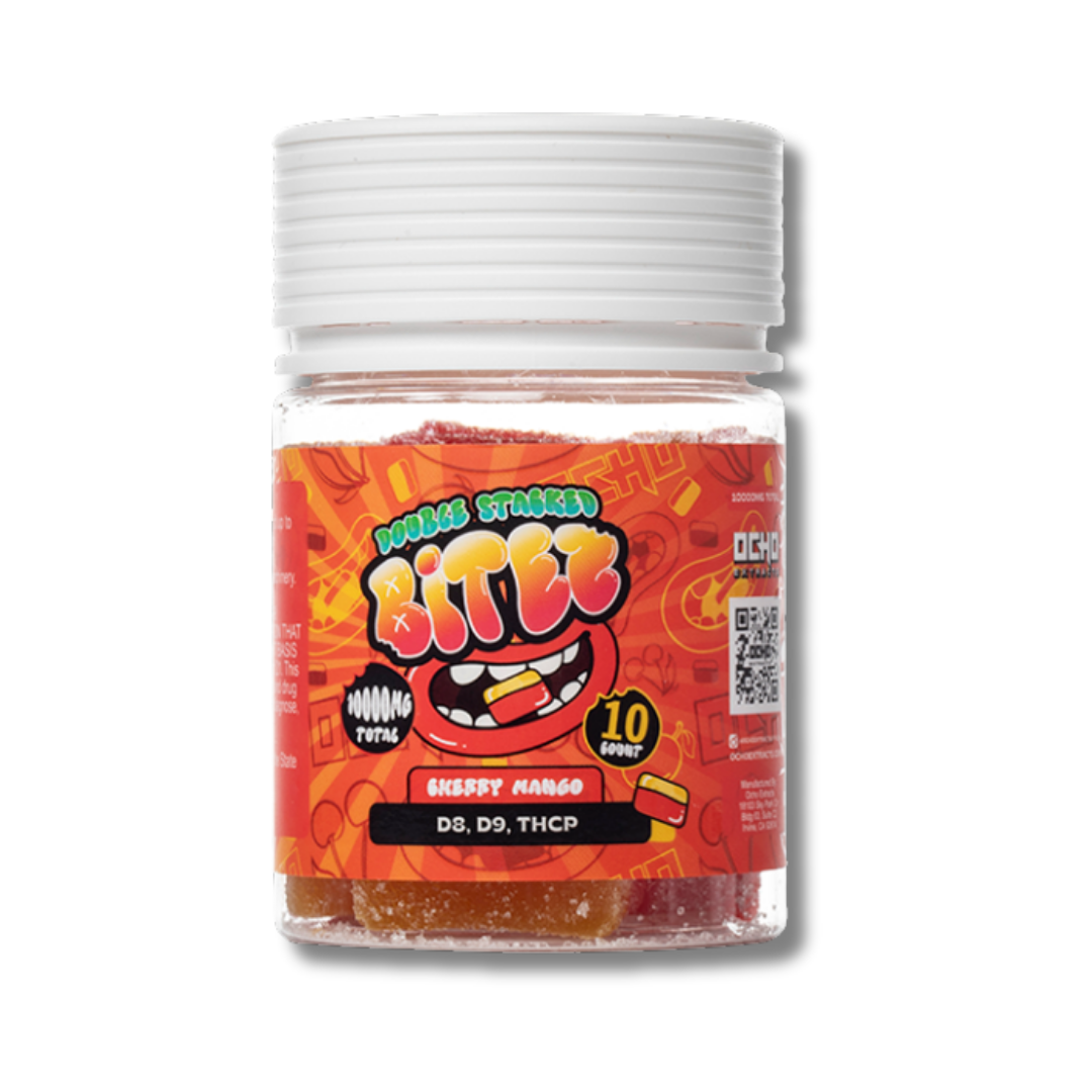 Double Stacked Bitez Gummies 10,000MG 10CT. - Cherry Mango