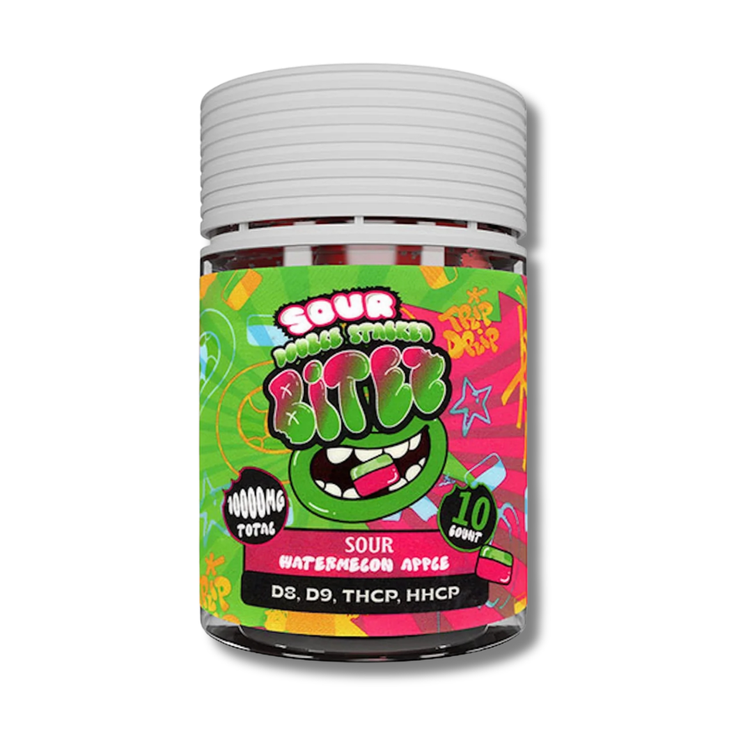 Double Stacked Bitez Gummies 10,000MG 10CT. - Sour Watermelon Apple