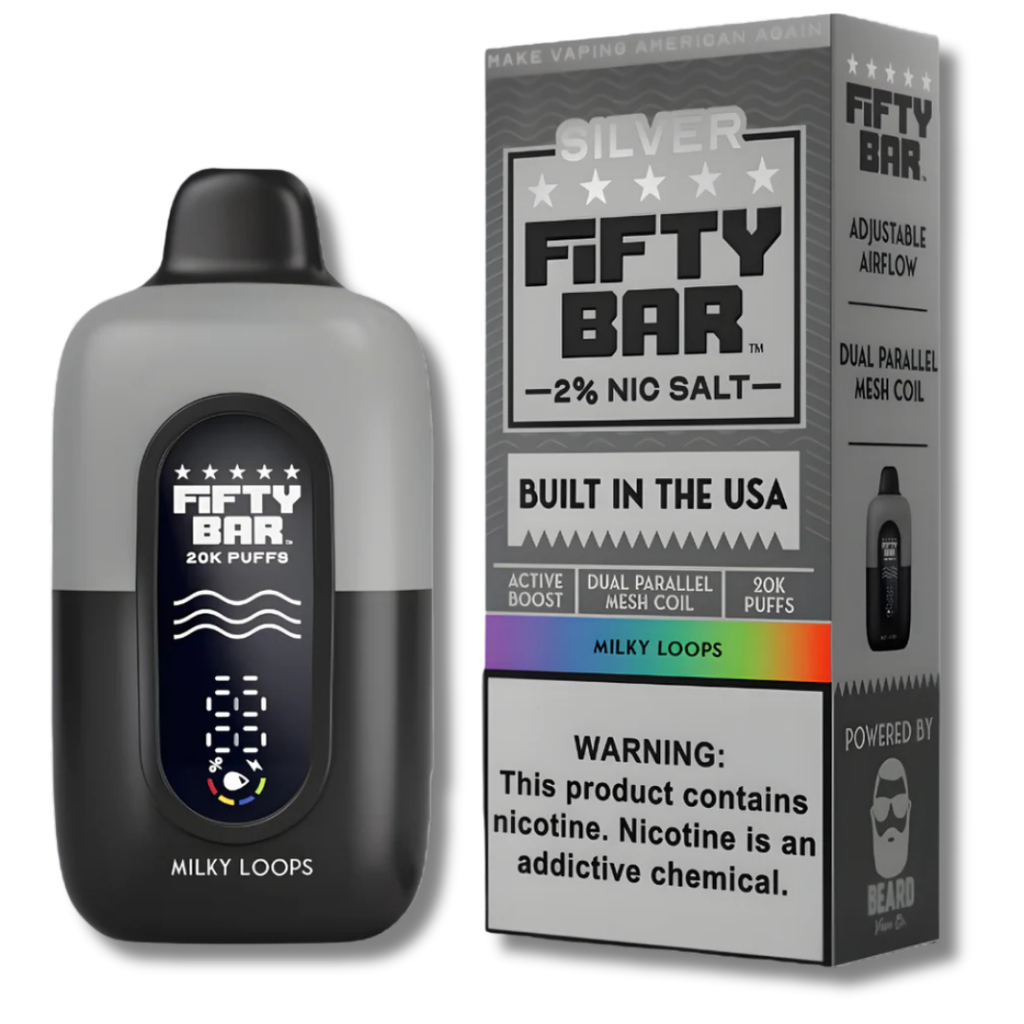 Fifty Bar V2 2% Nicotine Disposable Vape - Milky Loops