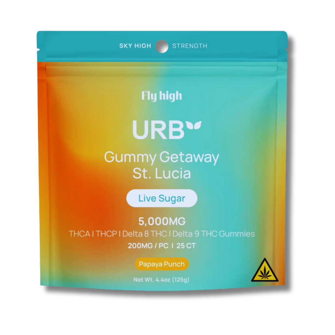 URB THCA Live Sugar THCA Gummies 5000MG 25CT. - Papaya Punch