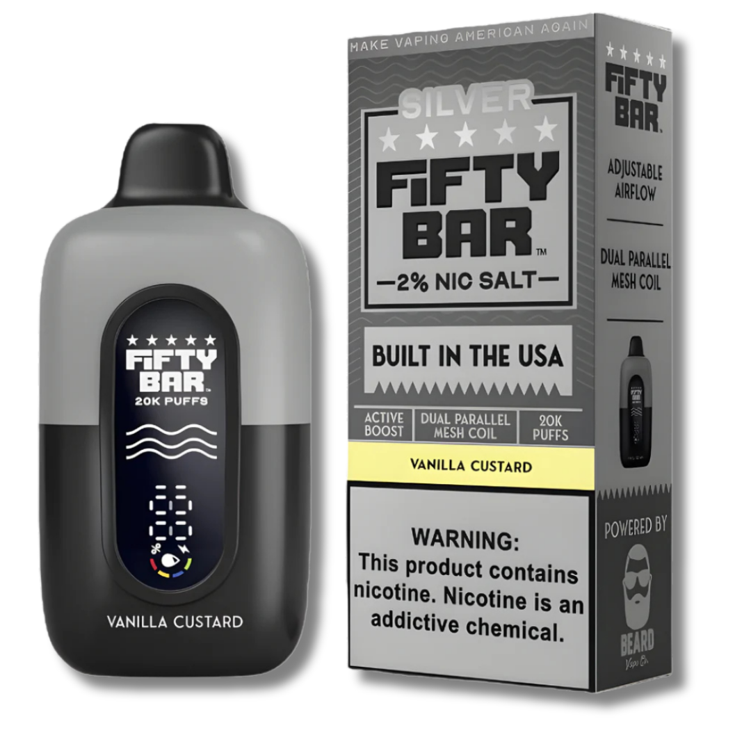 Fifty Bar V2 2% Nicotine Disposable Vape - Vanilla Custard 