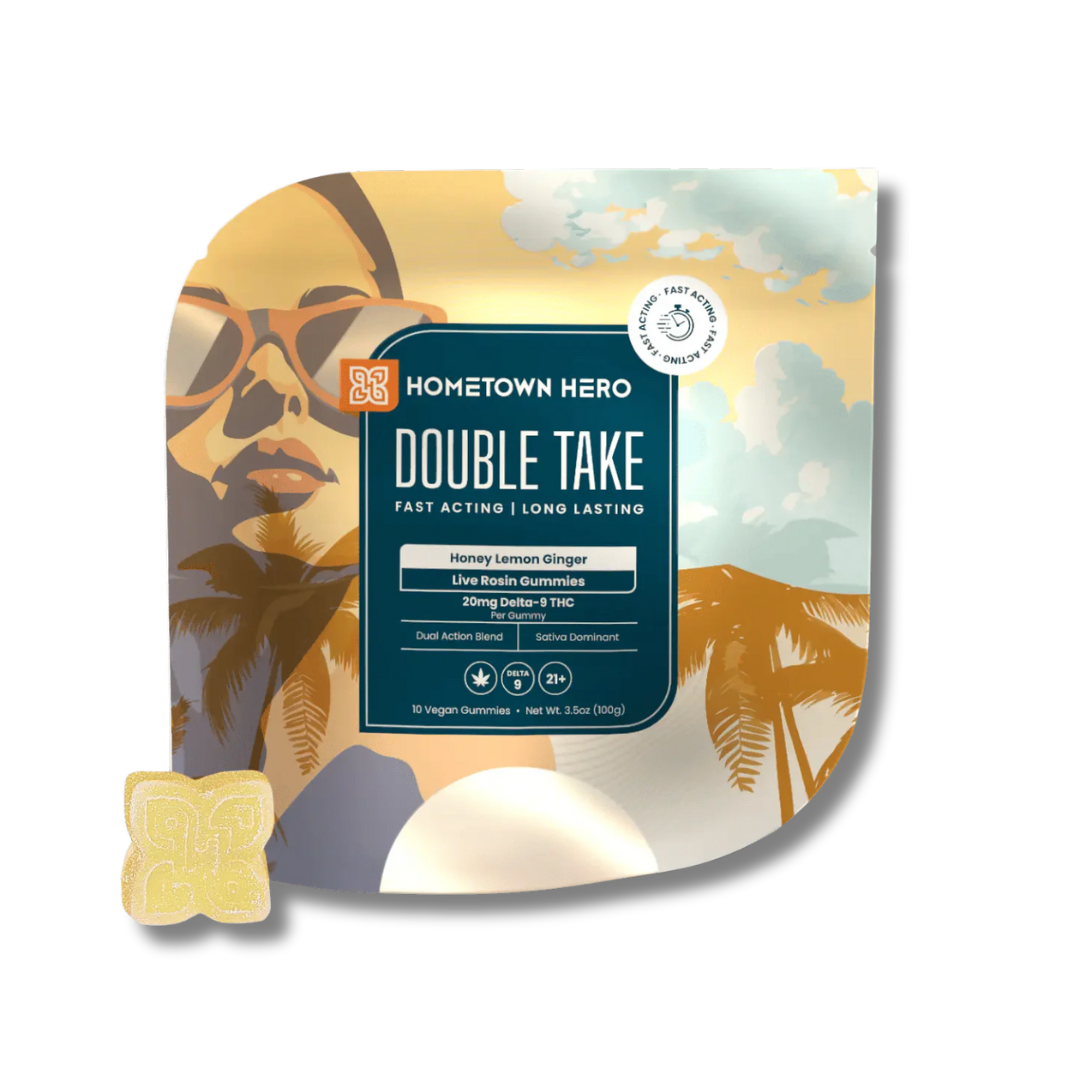 Hometown Hero Double Take Delta 9 THC Gummies 200MG - Honey Lemon Ginger